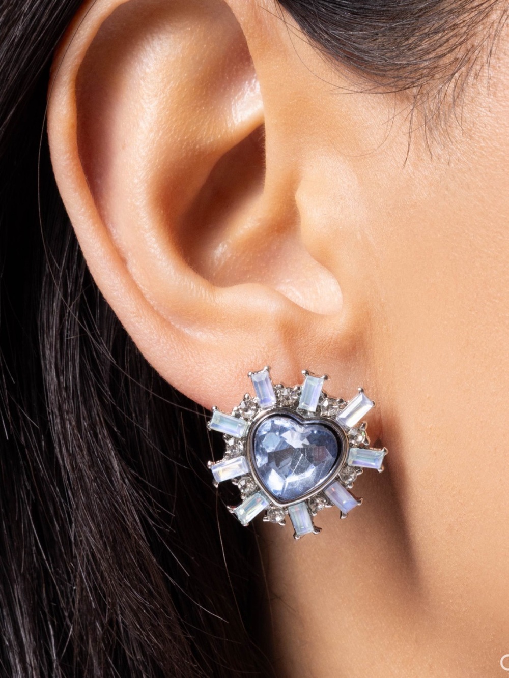 NWT light blue heart earrings